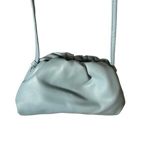 Baby blue clutch with removable strap